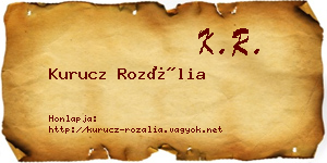 Kurucz Rozália névjegykártya
